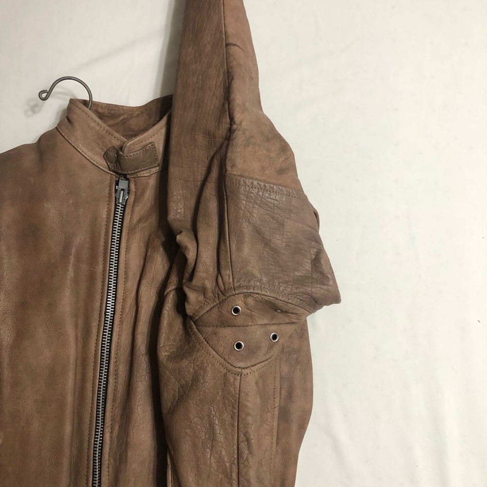 Distressed Quilted Leather Riding Jacket - Picture 11 of 11